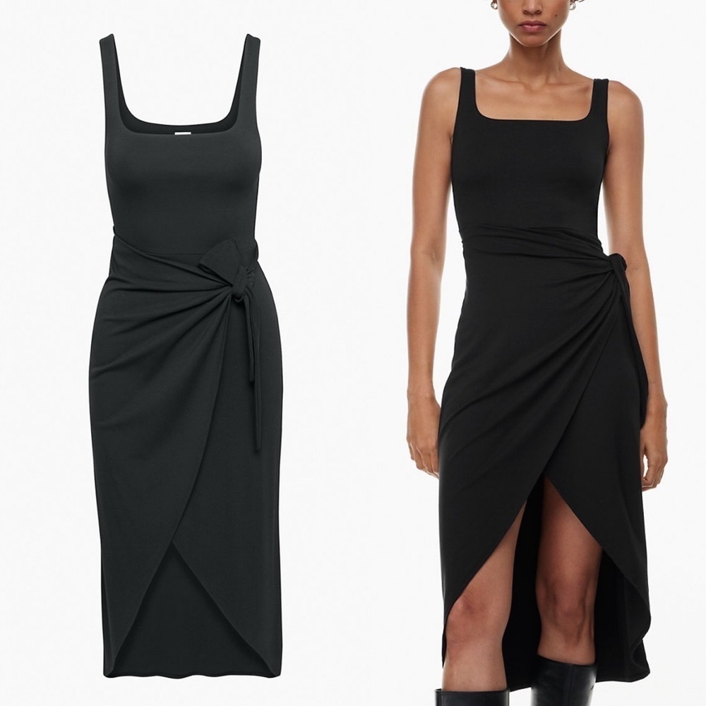 ARITZIA Wilfred Saturn Midi Dress Black XXS